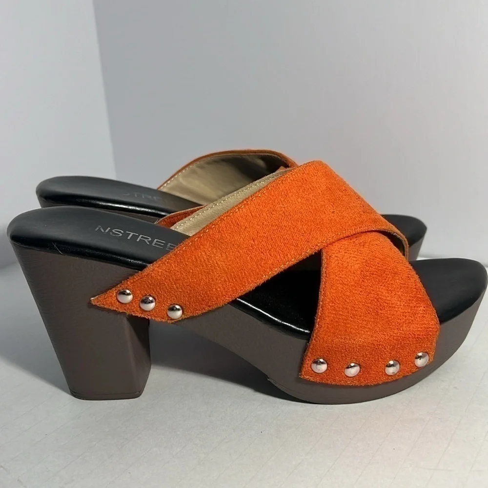 👡Nstree plataform shoes saude orange size 8 lightweight comfortable bright